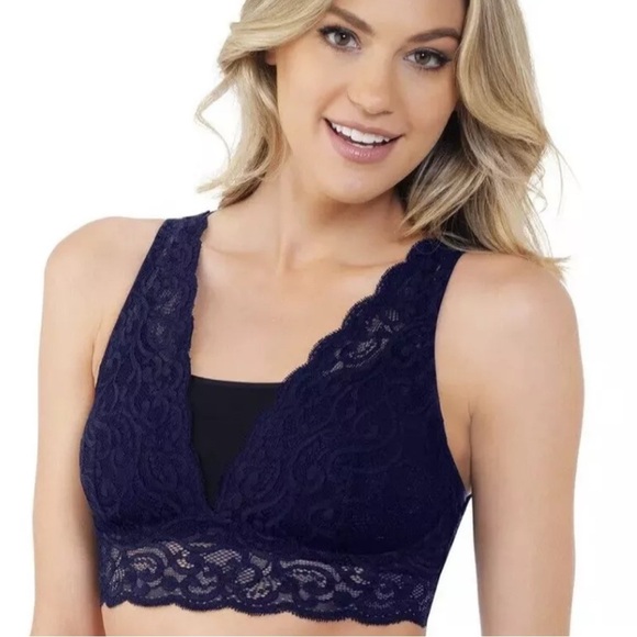 Lily of France purple sensational lace bralette in Size Large - Picture 4 of 10
